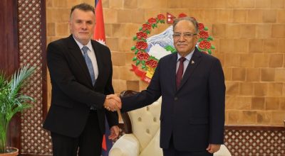 प्रधानमन्त्री प्रचण्डसँग स्वीडेनका गैरआवासीय राजदूतको शिष्टाचार भेट