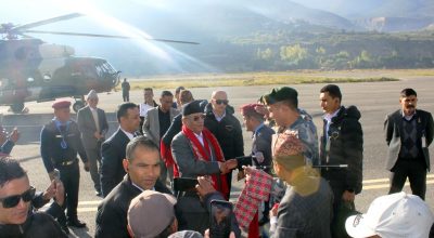 प्रधानमन्त्री प्रचण्ड मुुस्ताङमा