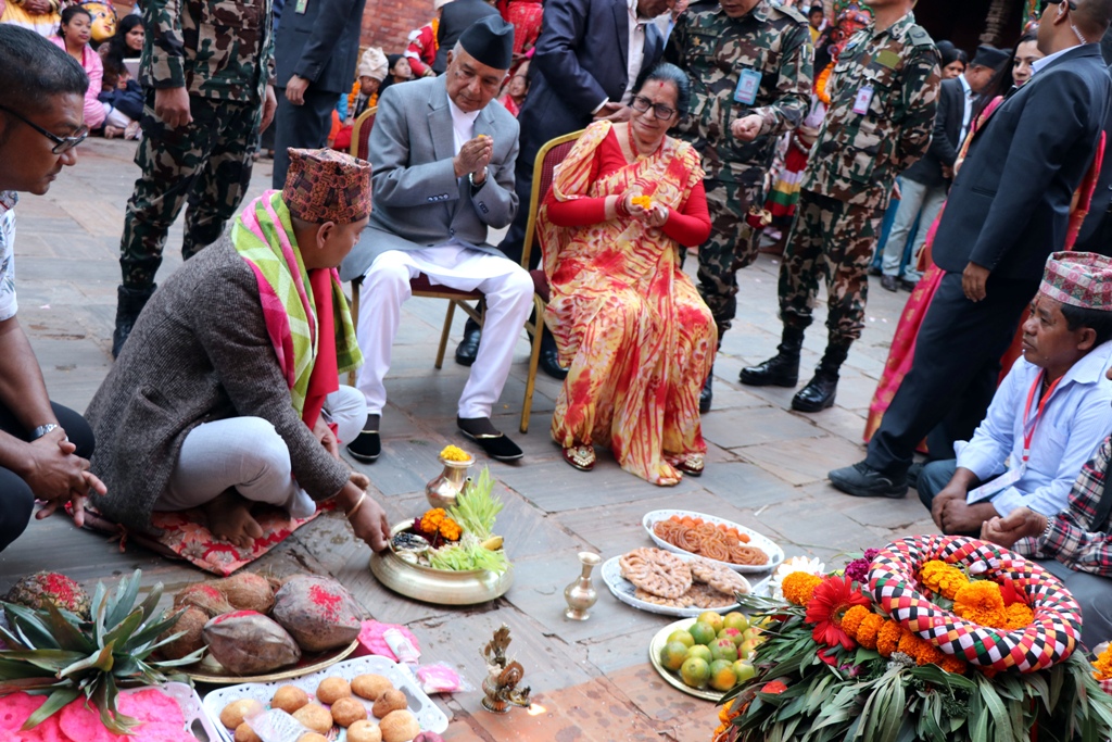 राष्ट्रपति पौडेलद्वारा नवदुर्गाको विशेष पूजा