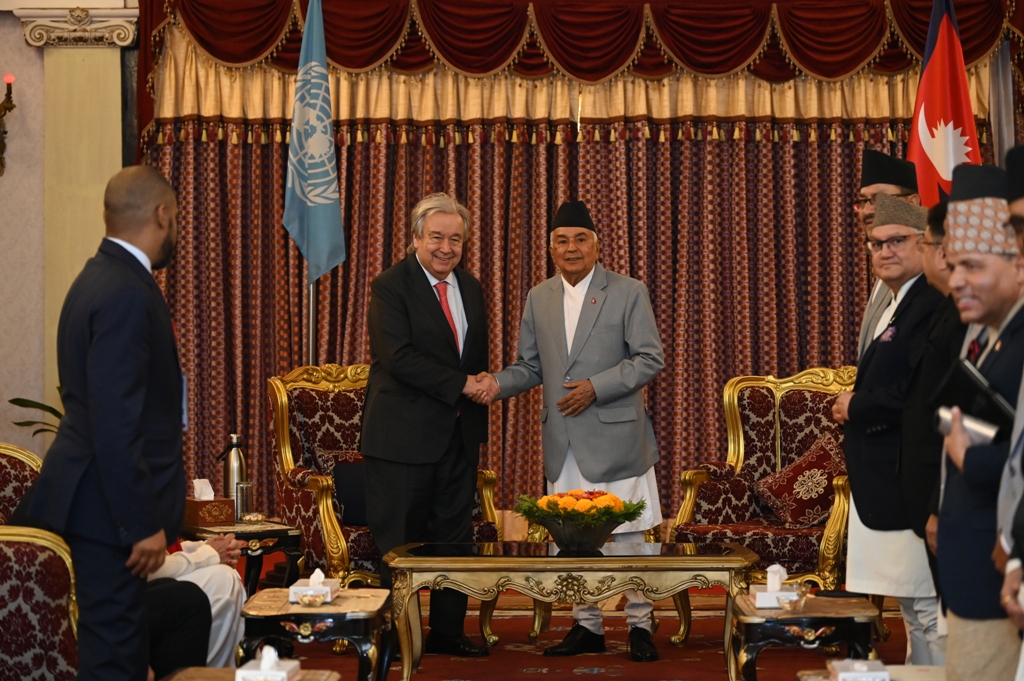 रामचन्द्र पौडेल र एन्टोनियो गुटेरेस