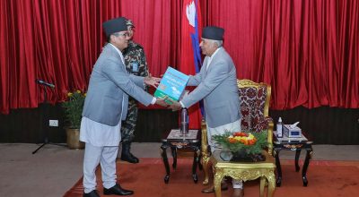 राष्ट्रपति पौडेलसमक्ष अख्तियारद्वारा वार्षिक प्रतिवेदन पेस