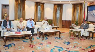 प्रथम राष्ट्रपति यादवद्वारा राष्ट्रपति पौडेलको ध्यानाकर्षण