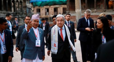 गुटेरेसद्वारा पाटन दरबार क्षेत्रको अवलोकन