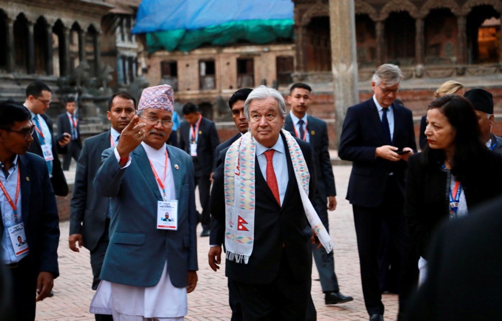 गुटेरेसद्वारा पाटन दरबार क्षेत्रको अवलोकन