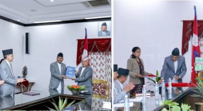 राष्ट्रपति पौडेलसमक्ष तीन आयोगको वार्षिक प्रतिवेदन पेस