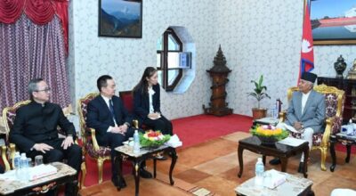 राष्ट्रपति पौडेलसँग चिनियाँ प्रतिनिधिमण्डलको भेट