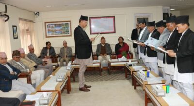 प्रधानन्यायाधीश श्रेष्ठद्वारा विशेष अदालतका नवनियुक्त न्यायाधीशलाई शपथ