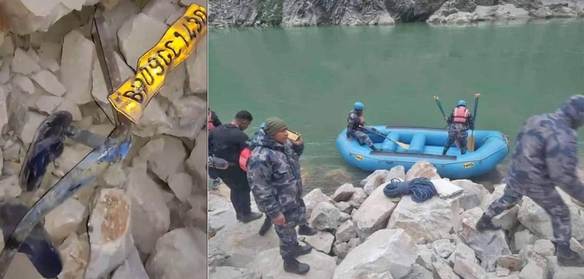 त्रिशूलीमा दुर्घटनाग्रस्त भारतीय जीप