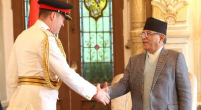 प्रधानमन्त्री प्रचण्ड र सर प्याट्रिक स्यान्डर्स