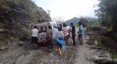 खाँदबारी–नुम सडकखण्ड : दुई वर्षमा २८ प्रतिशत काम