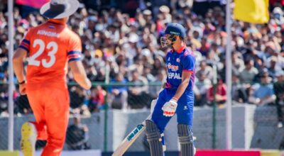 नेपालले नेदरल्याण्ड्सलाई दियो १८५ रनको लक्ष्य