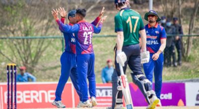 आयरल्याण्डले नेपाललाई दियो १२२ रनको चुनौती