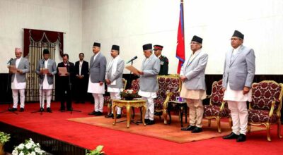 नवनियुक्त तीन मन्त्रीले लिए शपथ