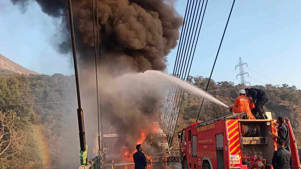 ट्रकमा आगलागी