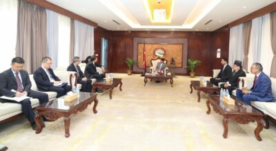 प्रधानमन्त्रीसँग चिनियाँ अन्तर्राष्ट्रिय विकास सहयोग एजेन्सीका अध्यक्षको शिष्टाचार भेट