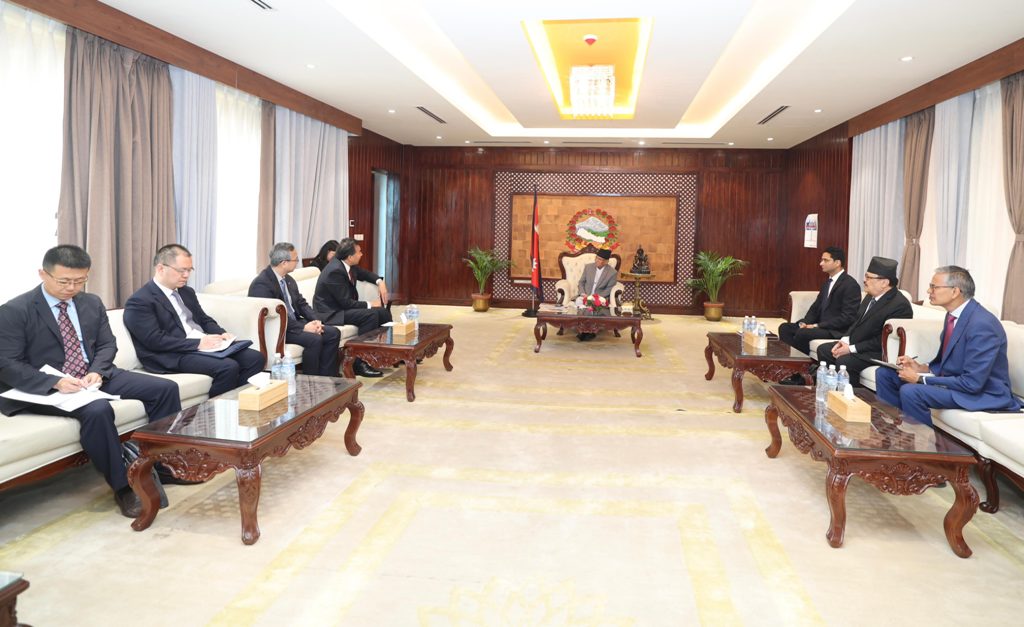 प्रधानमन्त्रीसँग चिनियाँ अन्तर्राष्ट्रिय विकास सहयोग एजेन्सीका अध्यक्षको शिष्टाचार भेट