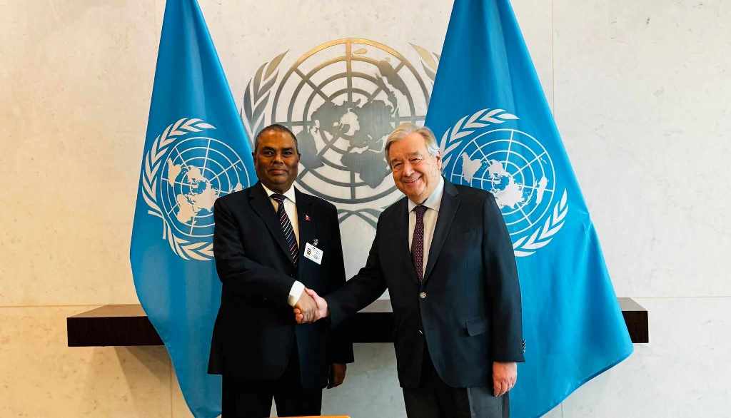 उपेन्द्र यादव र एन्टिोनियो गुटेरेस