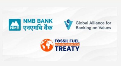 एनएमबी बैंक जीवाश्म इन्धनको अन्त्य गर्ने विश्वव्यापी आह्वानमा सामेल