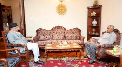 प्रधानमन्त्री प्रचण्ड र देउवाबीच बूढानीलकण्ठमा भेटवार्ता