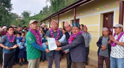 खोटाङको खोटेहाङमा विद्यालय भवन निर्माण