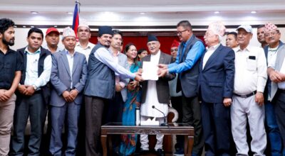 जाजरकोट भूकम्प प्रभावितलाई अनुदान रकम उपलब्ध गराउन प्रधानमन्त्रीलाई ज्ञापन