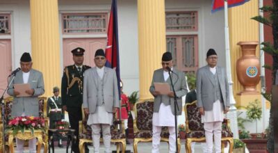 नवनियुक्त प्रधानमन्त्री केपी ओलीले लिए शपथ