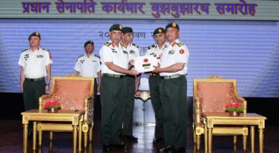 प्रधान सेनापतिको कार्यभार रथी सिग्देललाई हस्तान्तरण