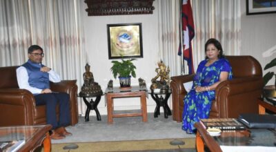 परराष्ट्रमन्त्री देउवासँग भारतीय विदेश सचिवको शिष्टाचार भेट