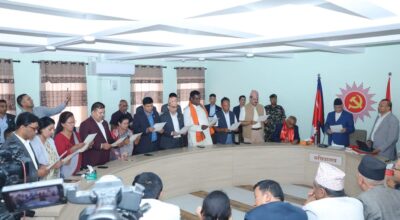 एमाले केन्द्रीय कमिटी उपाध्यक्ष र सदस्यलाई सपथ