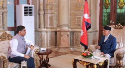 प्रधानमन्त्री ओलीसँग भारतीय विदेश सचिवको शिष्टाचार भेट