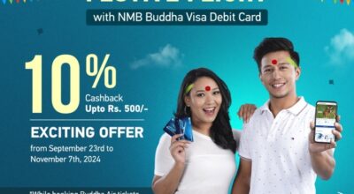 एनएमबि बैंकको बुद्ध भिसा कार्डबाट फ्लाईट टिकेट किन्दा विशेष छुट