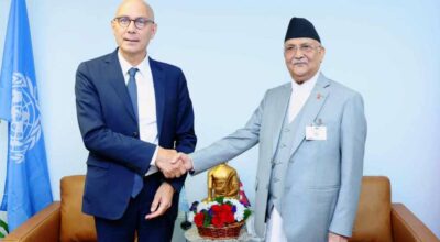 प्रधानमन्त्री ओलीसँग मानवअधिकार उच्चायुक्तको शिष्टाचार भेट