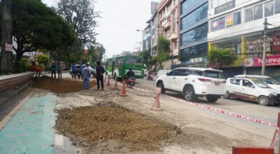 कुपण्डोलको भासिएको सडक मर्मतपछि सवारी सञ्चालन