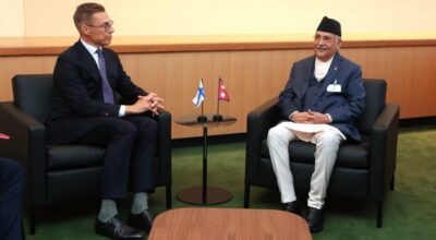 प्रधानमन्त्री ओली र फिनल्याण्डका राष्ट्रपति स्टबबीच भेटवार्ता