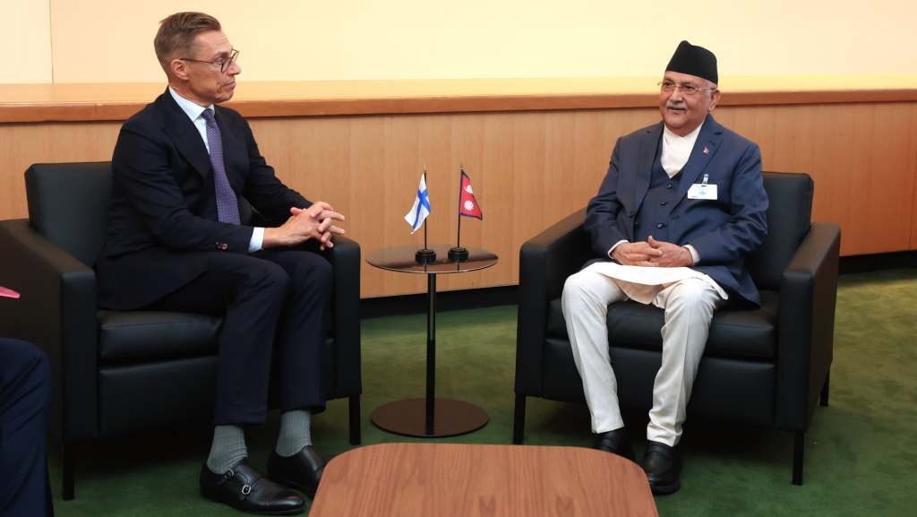 प्रधानमन्त्री ओली र फिनल्याण्डका राष्ट्रपति स्टबबीच भेटवार्ता