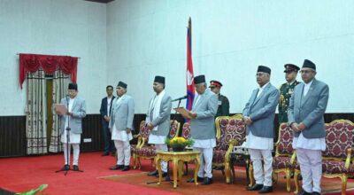 नवनियुक्त प्रधानन्यायाधीश प्रकाशमान सिंह राउतले लिए शपथ