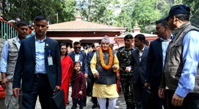 राष्ट्रपति पौडेलद्वारा दक्षिणकाली मन्दिरमा पूजाअर्चना