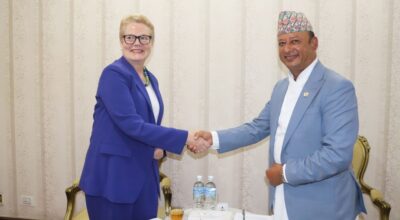 ऊर्जामन्त्री खड्कासँग नर्वेका राजदूतको शिष्टाचार भेट