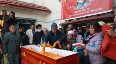 अध्यक्ष प्रचण्डद्वारा राईप्रति श्रद्धाञ्जली अर्पण