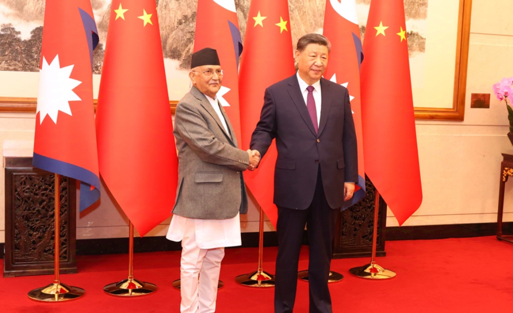 केपी शर्मा ओली र सी जिनपिङ