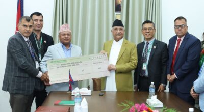 प्रधानमन्त्री दैवी प्रकोप उद्धार कोषमा एकैदिन साढे तीन करोड जम्मा