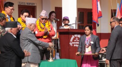 प्रधानमन्त्री ओलीद्वारा आफूले आधारभूत शिक्षा लिएको विद्यालयको भवन उद्घाटन