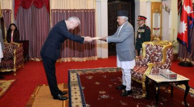 चार देशका नवनियुक्त राजदूतद्वारा राष्ट्रपतिसमक्ष ओहोदापत्रको प्रमाणपत्र पेस