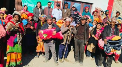 नबिल बैंकद्वारा जाजरकोट र रुकुम पश्चिममा कम्बल वितरण