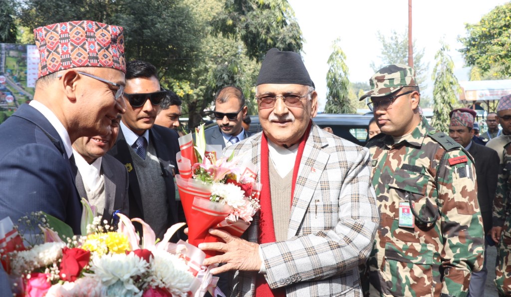 प्रधानमन्त्री केपी शर्मा ओली पोखरामा