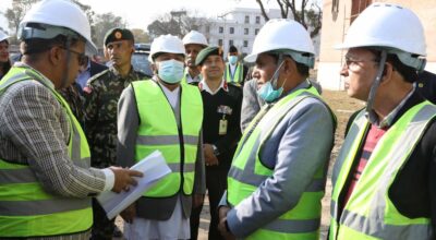 राष्ट्रपति पौडेलद्वारा निर्माणाधीन संसद् भवन अवलोकन