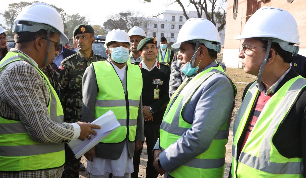 राष्ट्रपति पौडेलद्वारा निर्माणाधीन संसद् भवन अवलोकन