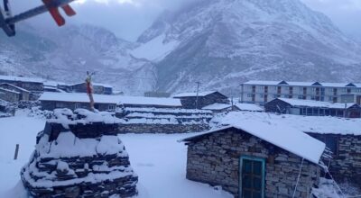 उत्तरी गोरखाको नुब्री भ्यालीमा हिमपात