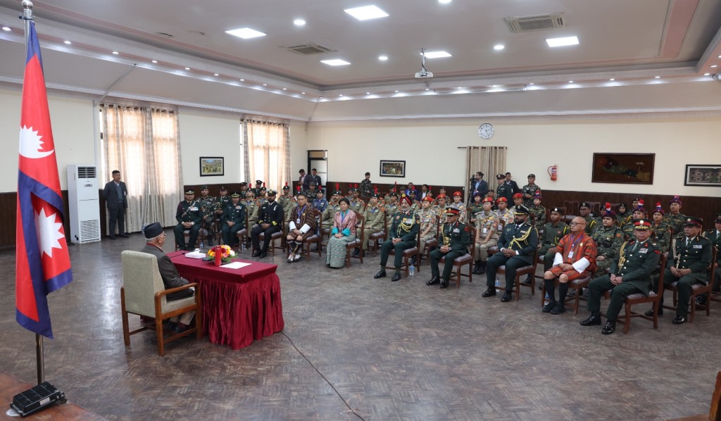 प्रधानमन्त्रीसँग भारत, भूटान र माल्दिभ्सका एनसिसी भ्रमण दलका प्रतिनिधिको शिष्टाचार भेट