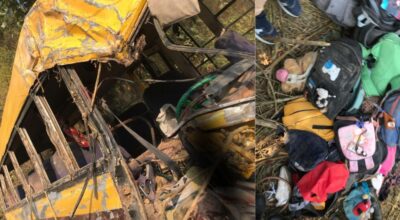 फर्पिङमा स्कुल बस दुर्घटना